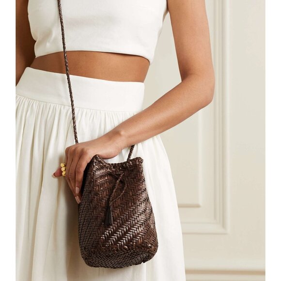 DRAGON DIFFUSION Pompom Double Jump bucket bag - coffee brown - Picture 1 of 8